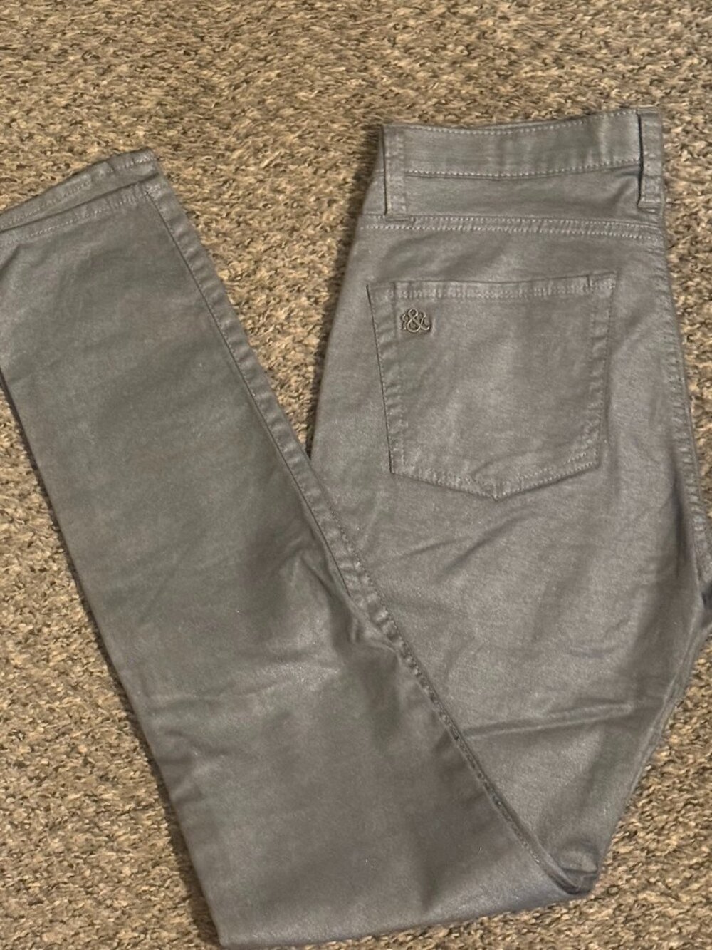 ROCK & REPUBLIC LADIES METALLIC LOW-RISE SKINNY JEANS